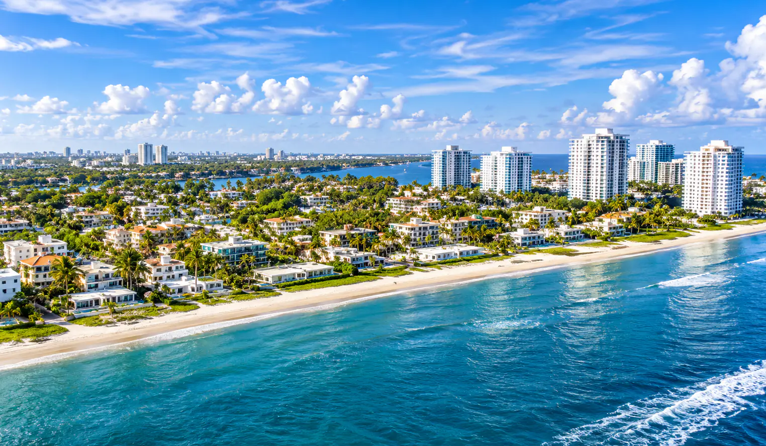 Aerial view of the South Florida coastline