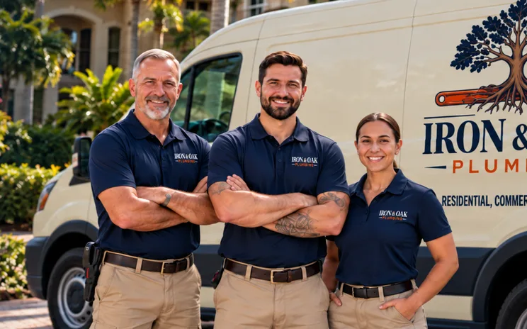 The Iron & Oak team in front of their service van